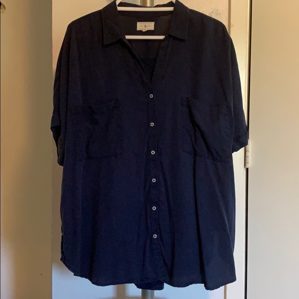 Blue Lou & Grey Button Down
